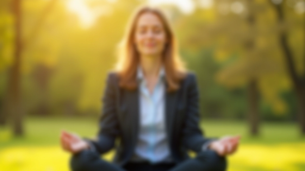 Persoon die buiten mediteert in een parkachtige omgeving