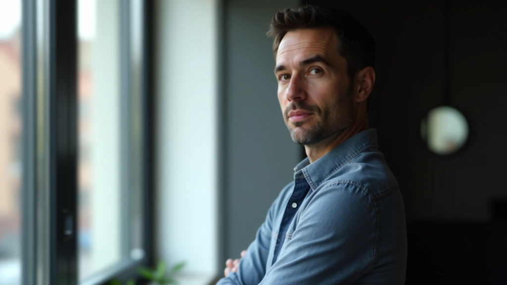 Persoon staat bij het raam en kijkt nadenkend naar buiten, moment van innerlijke reflectie en overwegen